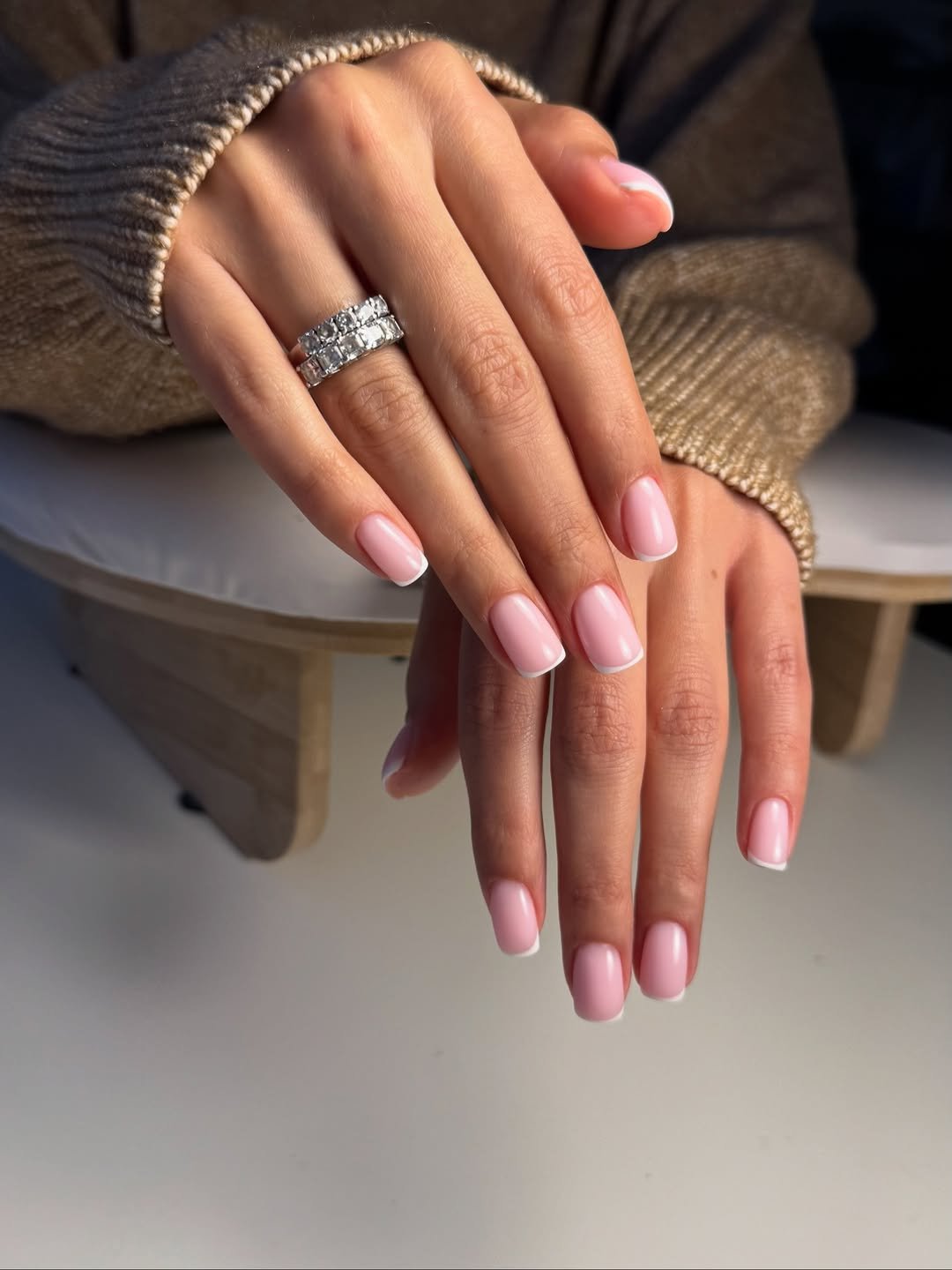 Kurze French Nails in Quadratform