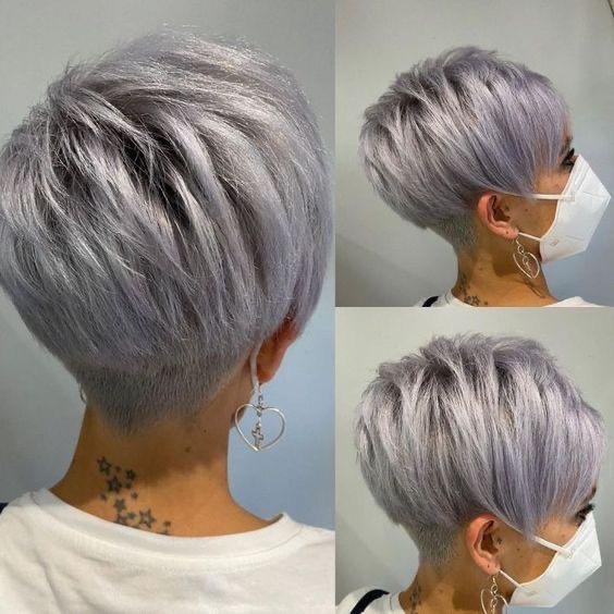 Silber-Lavendel mit Undercut