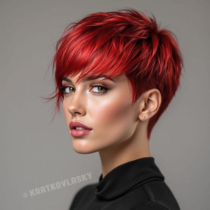 Zerzauster Rot-Pixie mit langem Pony