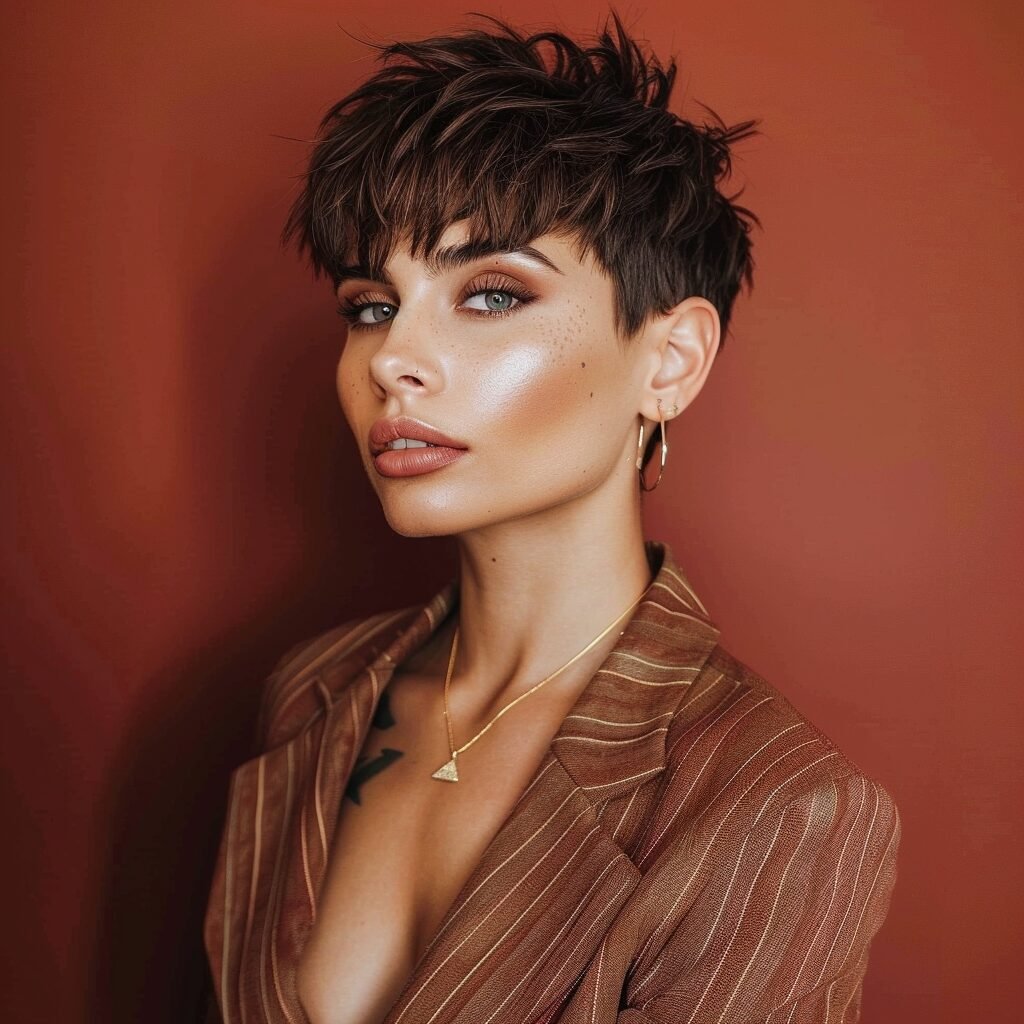 Pixie mit getaperten Seiten und Choppy-Pony