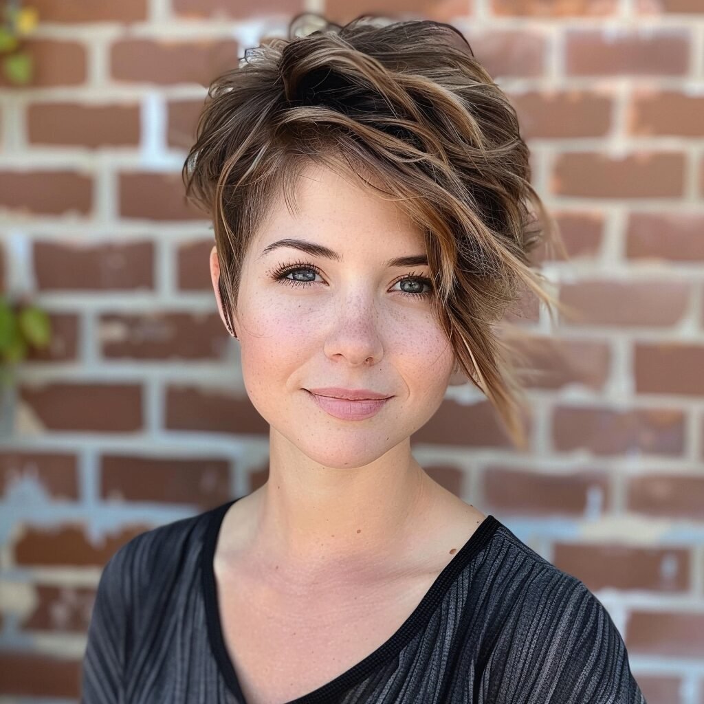 Messy Layered Pixie mit Wellen