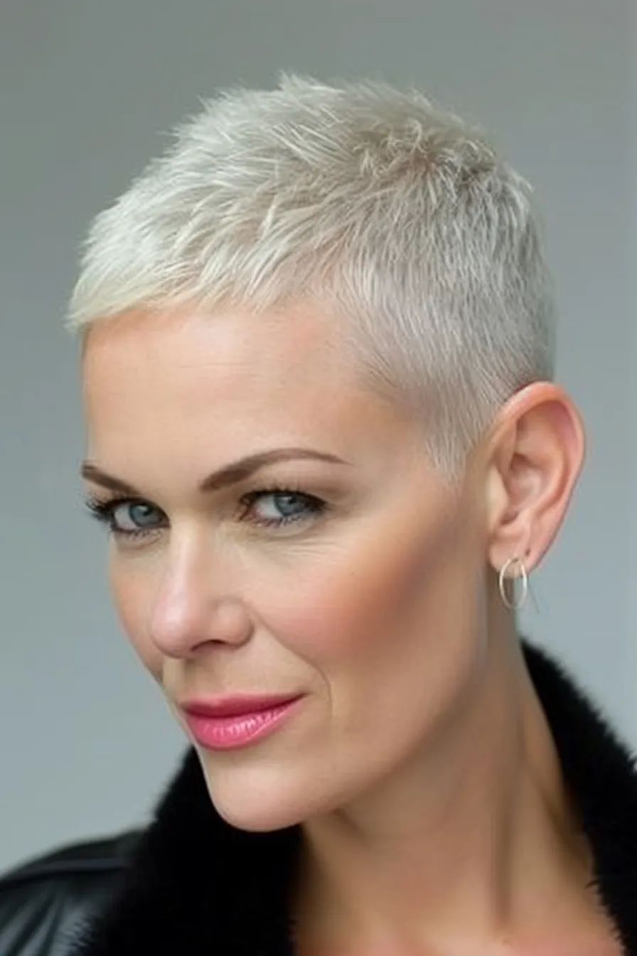 Eisblonder Pixie Cut – Mutig, modern und unglaublich stilvoll
